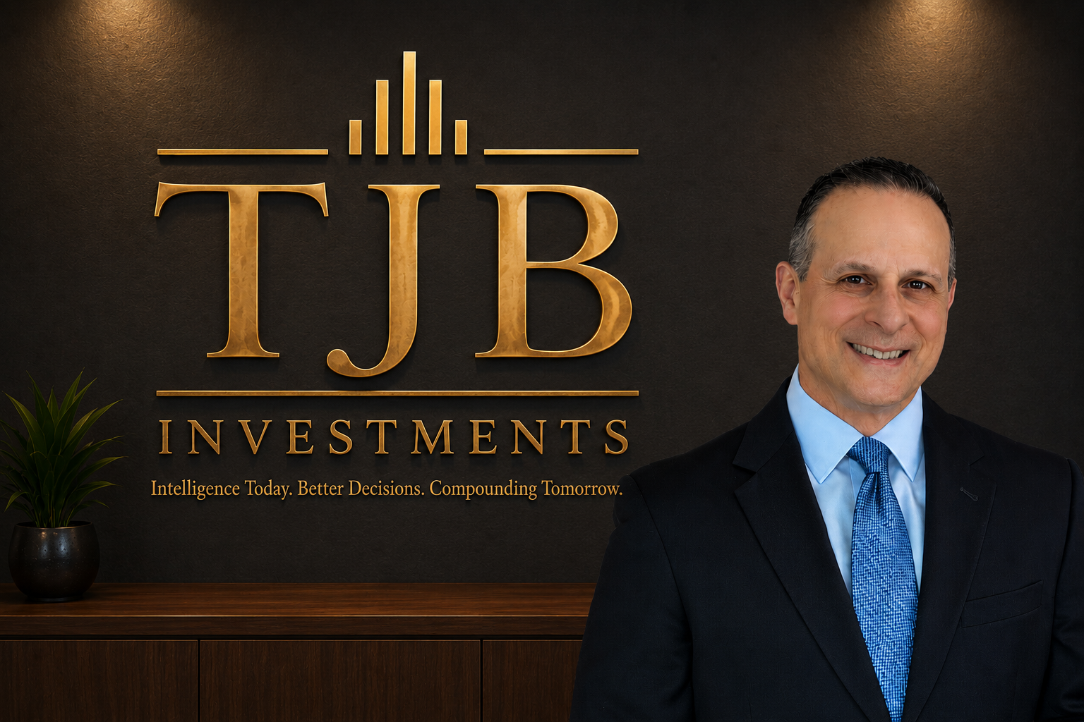 James Baldassare, Founder and CEO, with TJB Investments branding